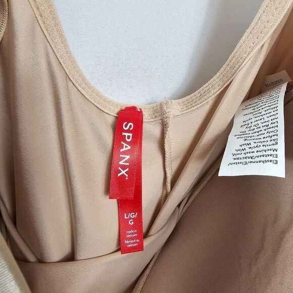 NWOT Spanx Suit Your Fancy Strapless Cupped Midi Thigh Body Suit Size L - Picture 2 of 8